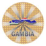 Gambia Flag Map 2.0 Round Sticker