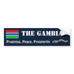 Gambia Flag Map Text Bumper Sticker