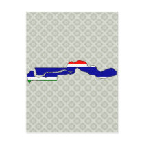 Gambia Flag Map full size Postcard