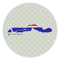 Gambia Flag Map full size Round Stickers