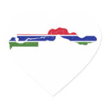 Gambia Flag Map GM Heart Stickers