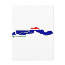 Gambia flag map postcards