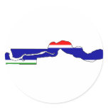 Gambia flag map round sticker
