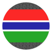 Gambia Flag Round Stickers