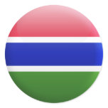 Gambia Flag Round Stickers