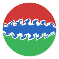 Gambia Gnarly Flag Round Stickers