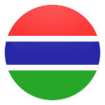 Gambia quality Flag Circle Round Stickers