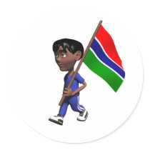 Gambian Boy Round Sticker