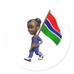 Gambian Girl Round Stickers