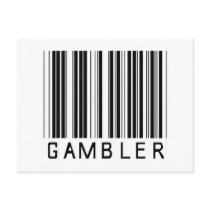 Gambler Bar Code postcards by NotWorking Gambler Bar Code postcards