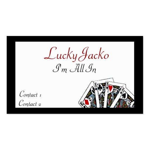 Gamblers custom business card (front side)