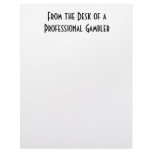 Gamblers Memo Pad Personalized Letterhead