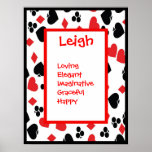Gambling Card Suits Any Name Art Print Poster