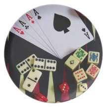 Gambling casino gaming pieces plates
