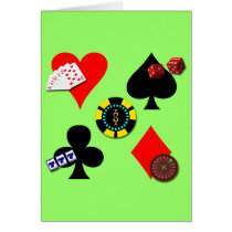 GAMBLING ICONS GREETING CARD
