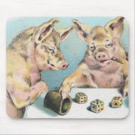 Gambling Pigs mousepad