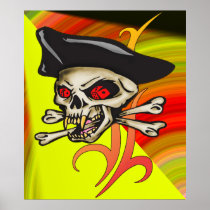 Gambling Pirate Print and Poster posters