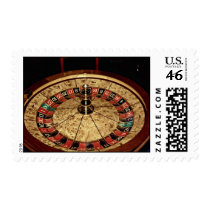 Gambling, roulette postage stamps