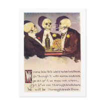 Gambling skeletons vintage image post card