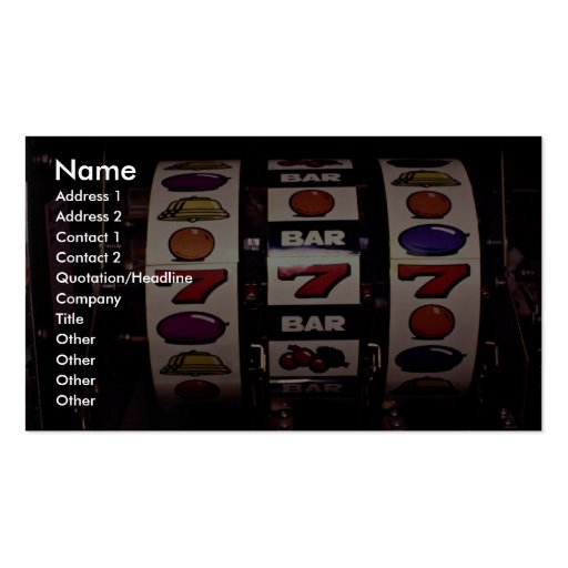Gambling, slot machines business cards (front side)