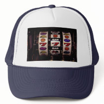 Gambling, slot machines trucker hat