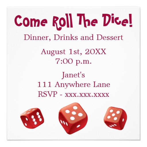 Game and Bunco Invitation