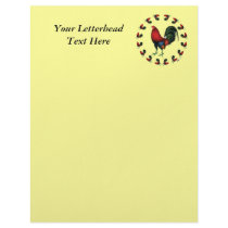 Game Cock Rooster Circle Letterhead Template