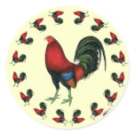Game Cock Rooster Circle Sticker