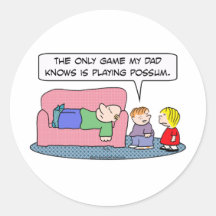 game dad knows playing possum kids stickers