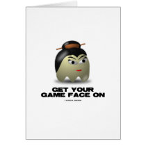 Game Face Geisha (Retro Avatar) Greeting Cards