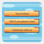 Game Menu Invitation Envelope Sticker Seal