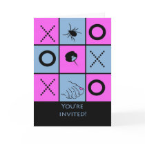 Game Night Invitation, Funny Tic Tac Toe Card