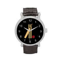 Game of Cricket, Bat and Ball Wristwatch at Zazzle