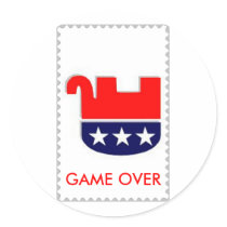GAME OVER Almost a stamp stickers