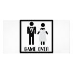 game over bridal couple icon photo cards