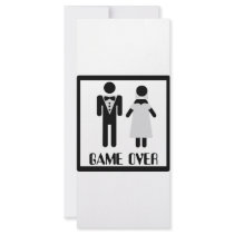 game over bridal couple icon full color rack card