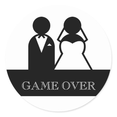 Game Over Bride Groom Clipart Wedding Stickers by WeddingCentre