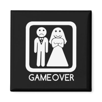 Game Over Bride & Groom Magnet
