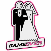Game Over Bride / Groom TShirt (dark pink)