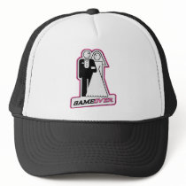 Game Over Bride / Groom TShirt (dark pink) hats