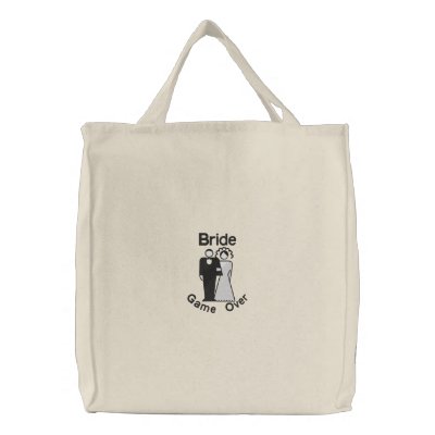 Game Over - Bride Tote Embroidered Bags by WedThreads