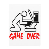 Game Over Drunk postcards by Mustang_Lady Game Over Drunk postcards
