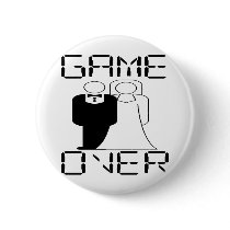 GAME OVER Funny Wedding Design Pin