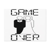 GAME OVER Funny Wedding Design Postcard