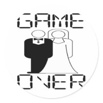 GAME OVER Funny Wedding Design Sticker