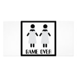 game over lesbian couple icon photo cards