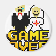 Game over marriage (8-bit) refrigerator magnets