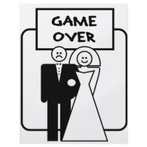 "Game Over" marriage flyers