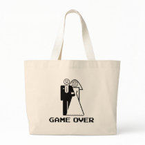 game over marriage funny wedding tshirt bags