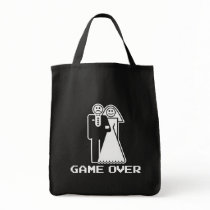 game over marriage funny wedding tshirt bags